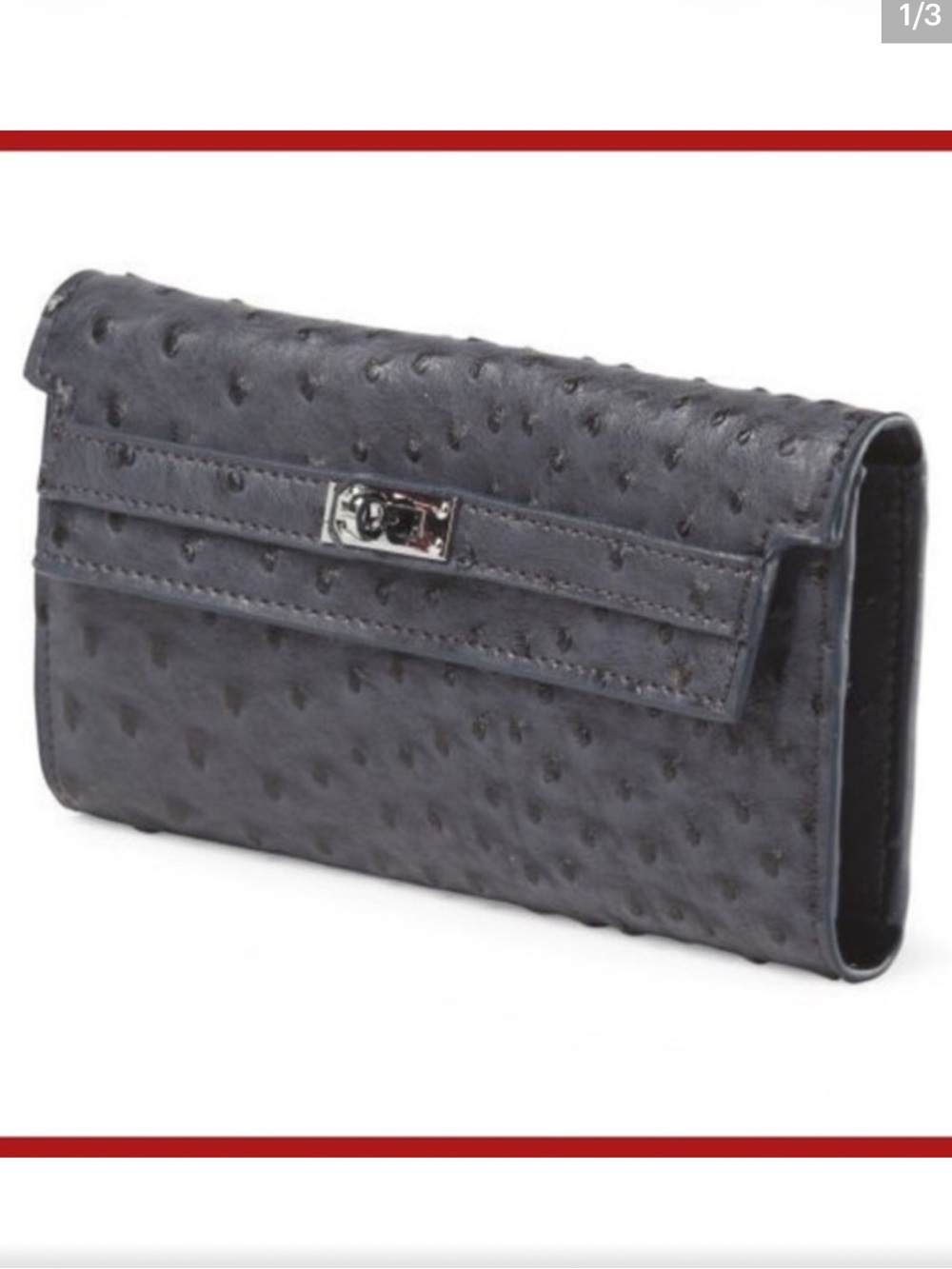 Women's Black Textured Clutch Wallet